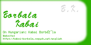 borbala kabai business card